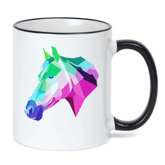 Cool Geometric Horse Black Color Changing Mug