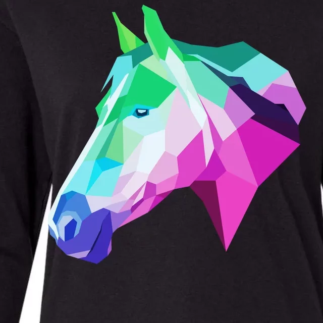 Cool Geometric Horse Womens Cotton Relaxed Long Sleeve T-Shirt