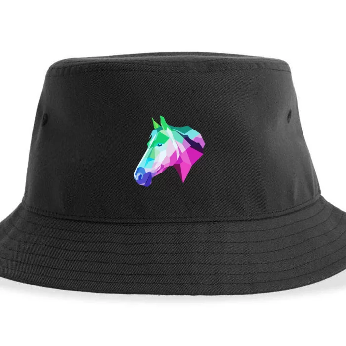 Cool Geometric Horse Sustainable Bucket Hat