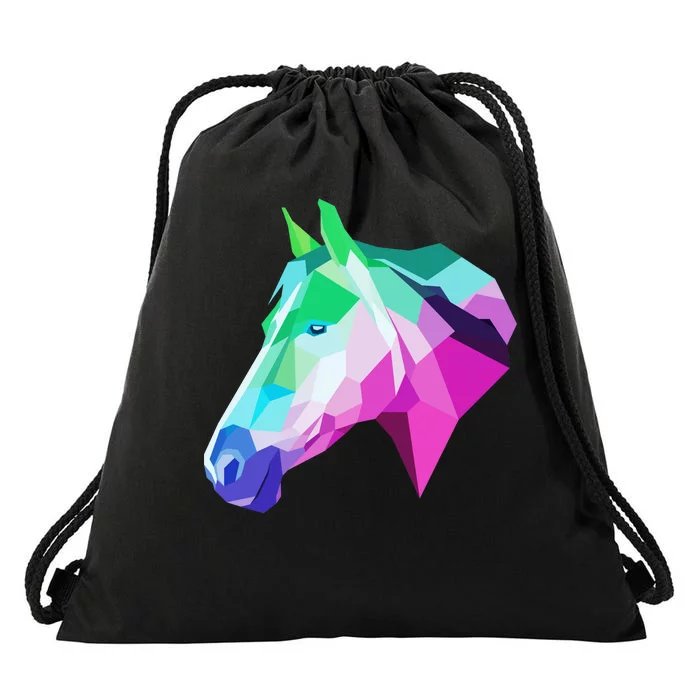 Cool Geometric Horse Drawstring Bag