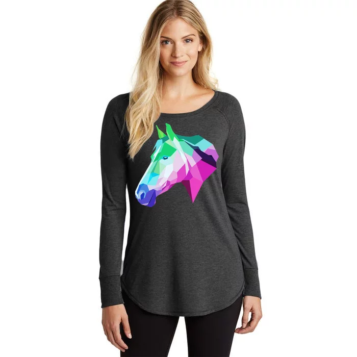 Cool Geometric Horse Women's Perfect Tri Tunic Long Sleeve Shirt