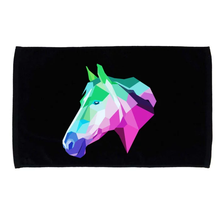 Cool Geometric Horse Microfiber Hand Towel