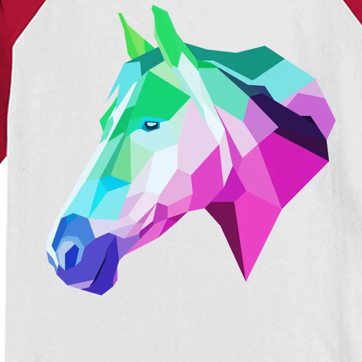 Cool Geometric Horse Kids Colorblock Raglan Jersey