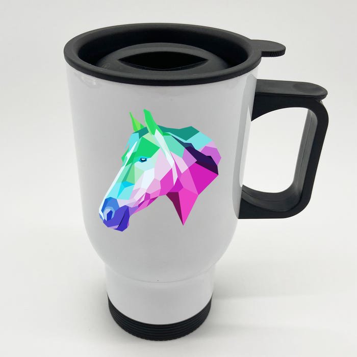 Cool Geometric Horse Front & Back Stainless Steel Travel Mug