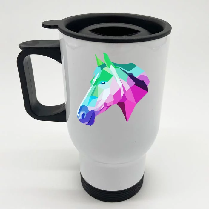 Cool Geometric Horse Front & Back Stainless Steel Travel Mug