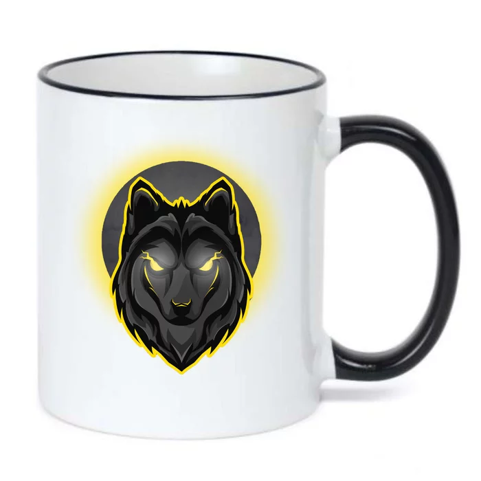 Cool Ghost Wolf Glowing Moon Black Color Changing Mug