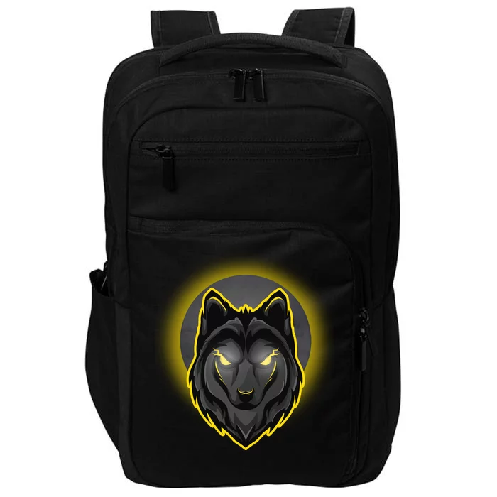 Cool Ghost Wolf Glowing Moon Impact Tech Backpack