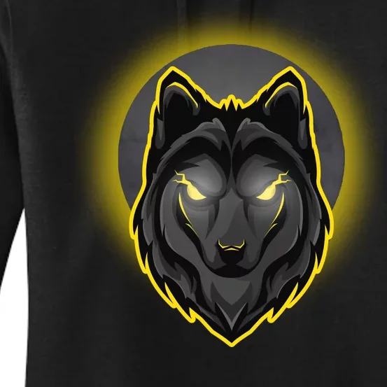 Cool Ghost Wolf Glowing Moon Women's Pullover Hoodie