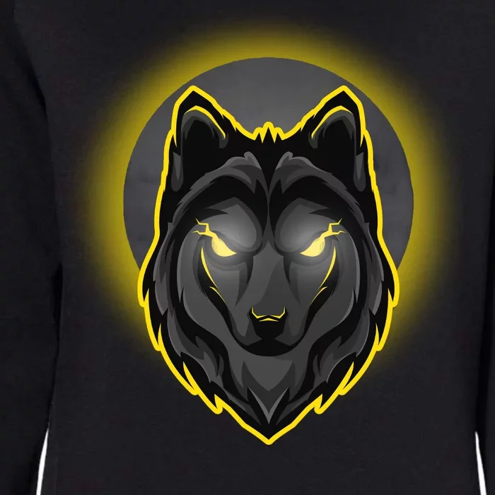 Cool Ghost Wolf Glowing Moon Womens California Wash Sweatshirt