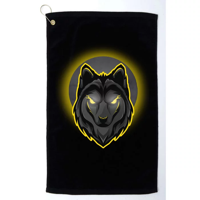 Cool Ghost Wolf Glowing Moon Platinum Collection Golf Towel