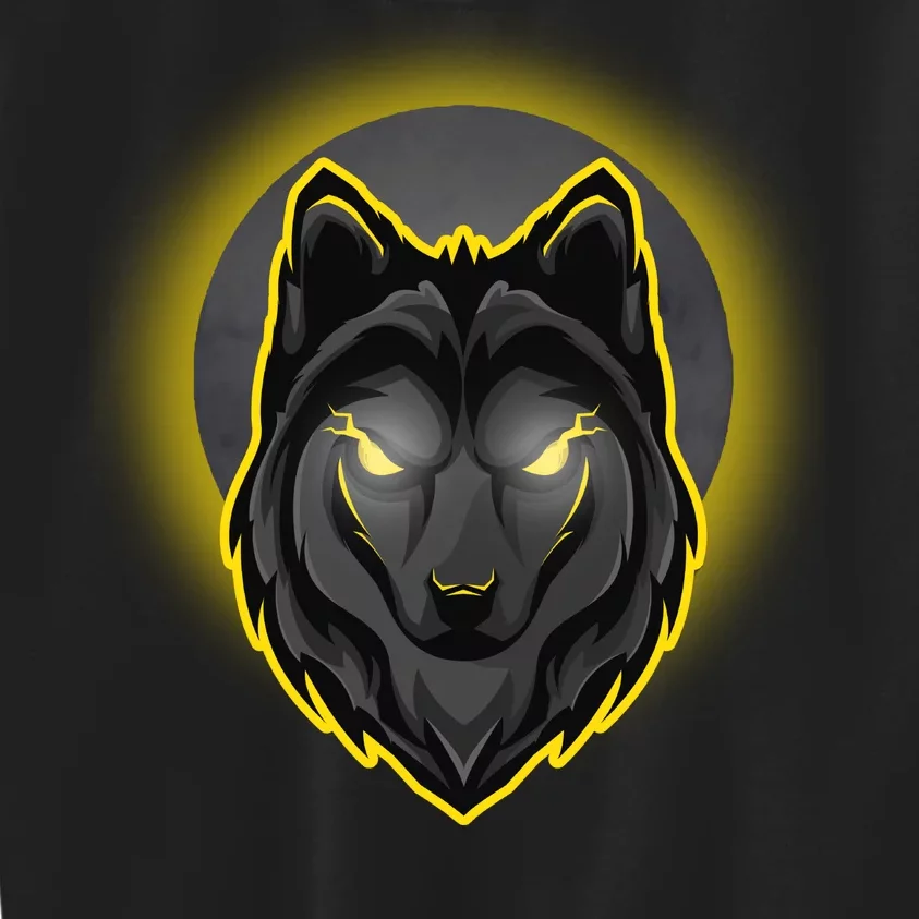 Cool Ghost Wolf Glowing Moon Kids Sweatshirt