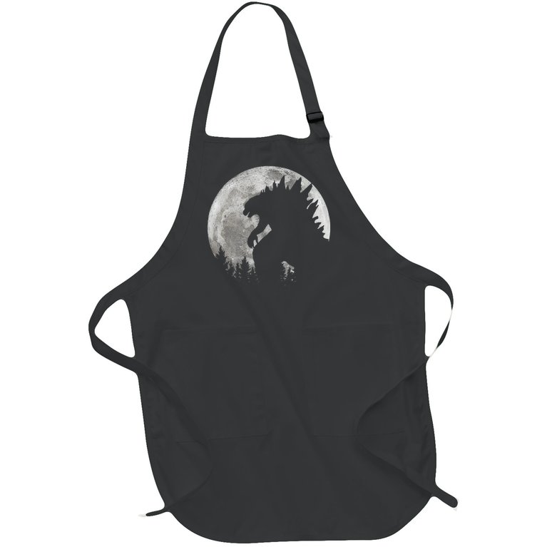 Cool Monster Full Moon Full-Length Apron With Pockets
