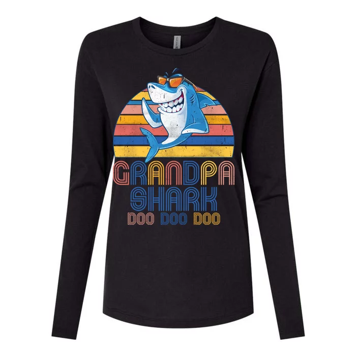 Cool Grandpa Shark Doo Doo Doo Womens Cotton Relaxed Long Sleeve T-Shirt