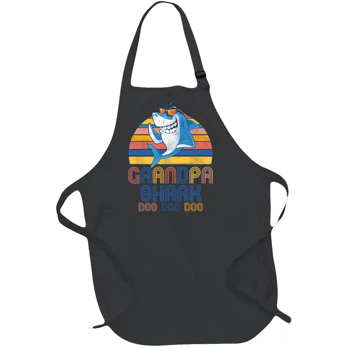 Cool Grandpa Shark Doo Doo Doo Full-Length Apron With Pocket