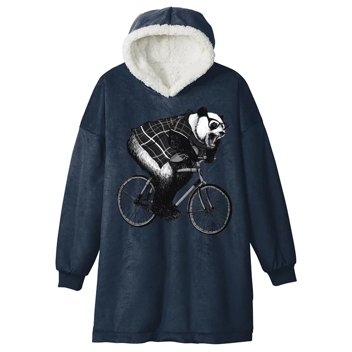 Cool Grey Style Hipster Panda Hooded Wearable Blanket