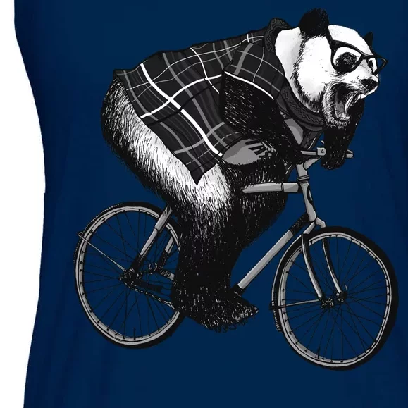 Cool Grey Style Hipster Panda Ladies Essential Flowy Tank