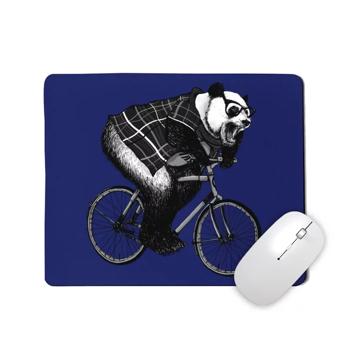 Cool Grey Style Hipster Panda Mousepad