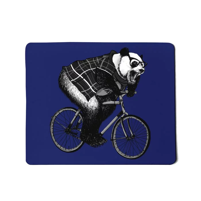 Cool Grey Style Hipster Panda Mousepad