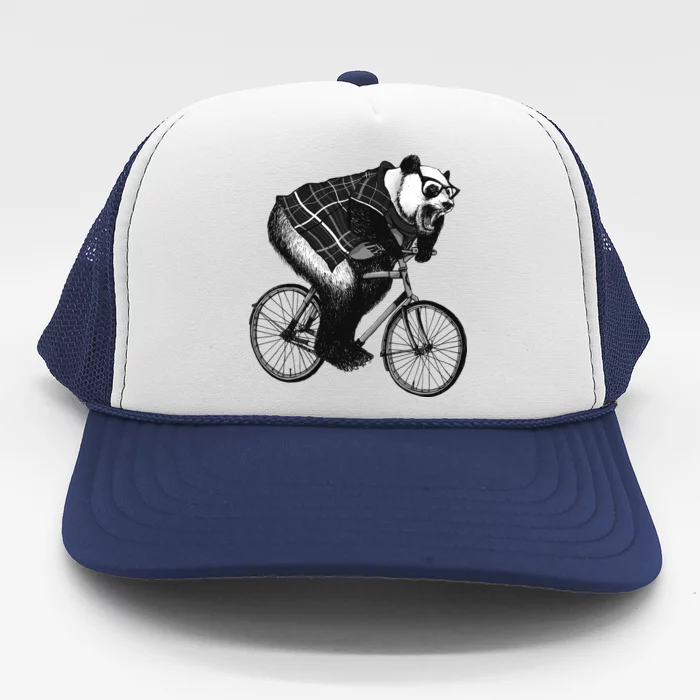 Cool Grey Style Hipster Panda Trucker Hat