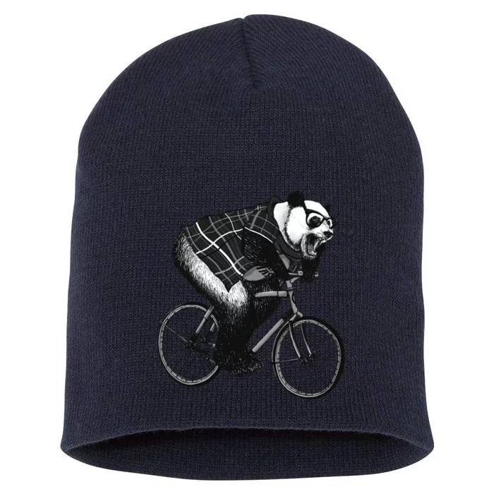 Cool Grey Style Hipster Panda Short Acrylic Beanie