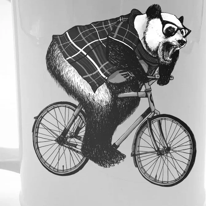 Cool Grey Style Hipster Panda Front & Back Beer Stein