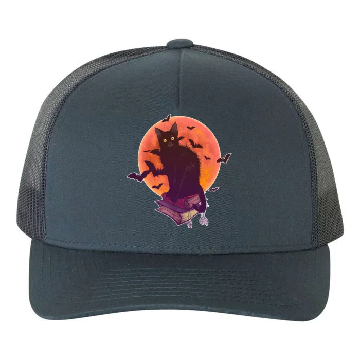 Cool Halloween Black Cat Moon Yupoong Adult 5-Panel Trucker Hat