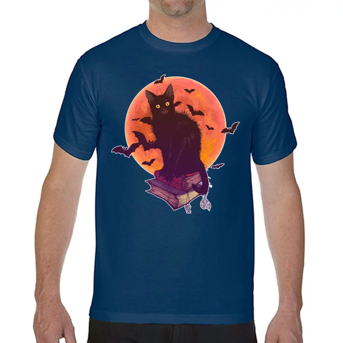 Cool Halloween Black Cat Moon Comfort Colors T-Shirt