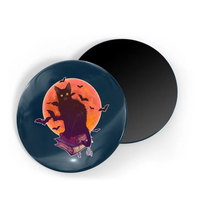 Cool Halloween Black Cat Moon Magnet