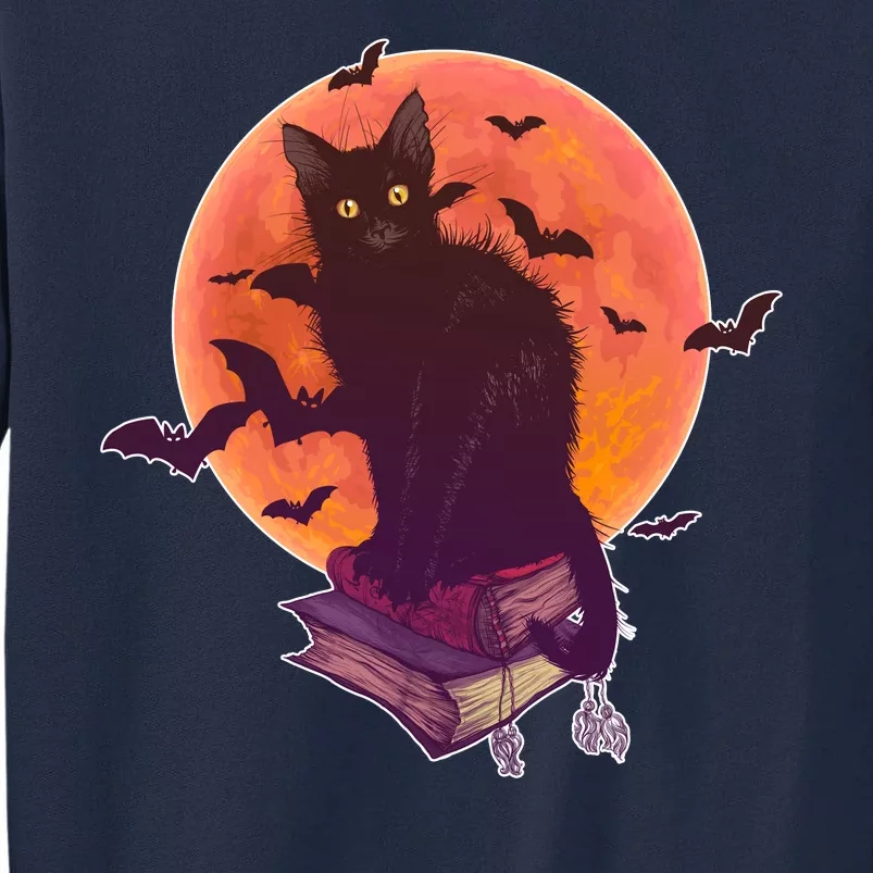 Cool Halloween Black Cat Moon Tall Sweatshirt