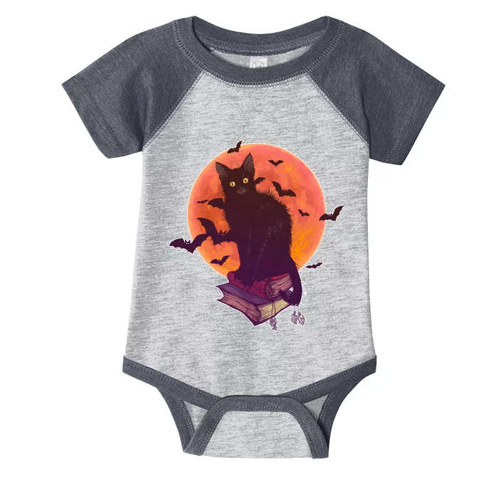 Cool Halloween Black Cat Moon Infant Baby Jersey Bodysuit