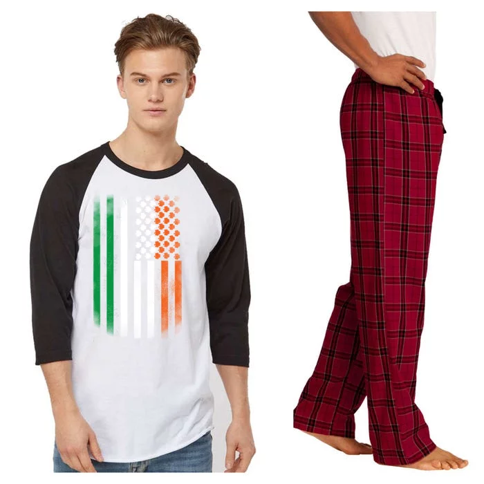 Cool Irish American Flag Raglan Sleeve Pajama Set