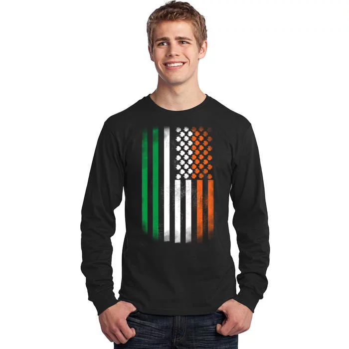 Cool Irish American Flag Tall Long Sleeve T-Shirt