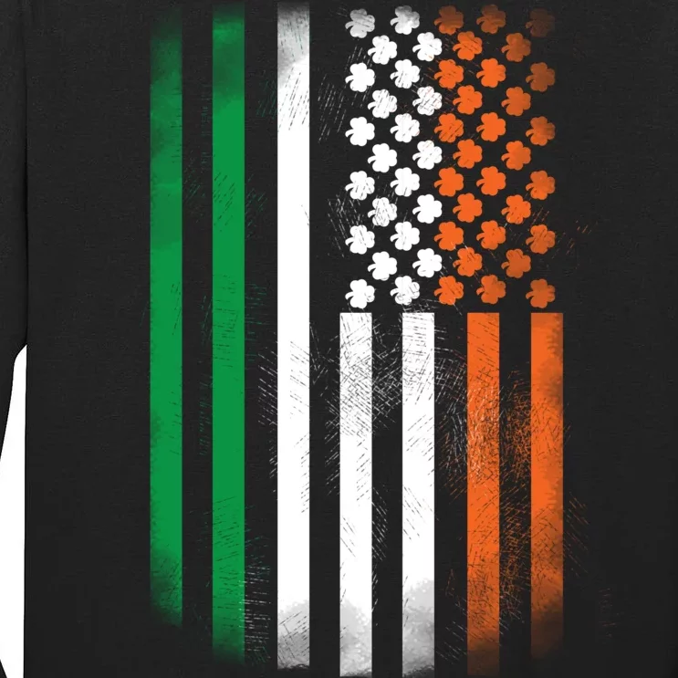 Cool Irish American Flag Tall Long Sleeve T-Shirt