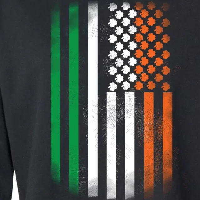 Cool Irish American Flag Cropped Pullover Crew