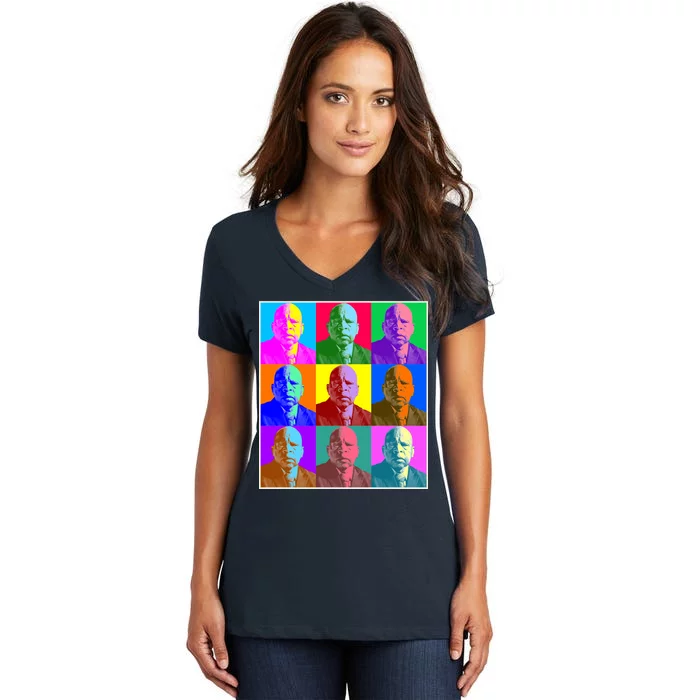 Cool John Lewis Pop Art Women's V-Neck T-Shirt