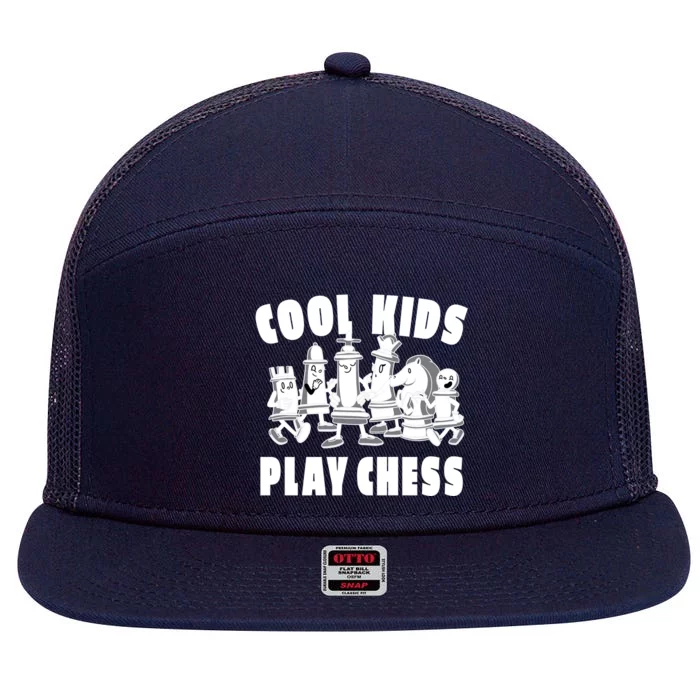 Cool Kids Play Chess 7 Panel Mesh Trucker Snapback Hat