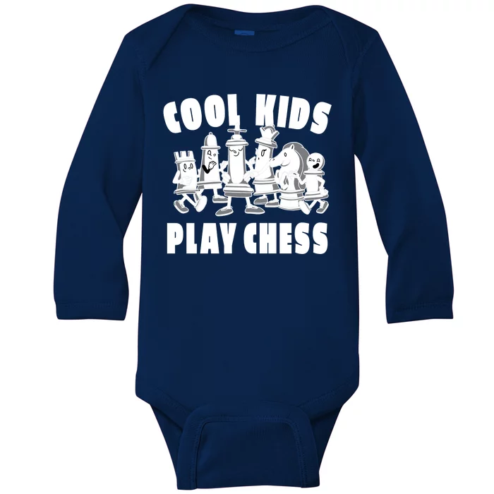 Cool Kids Play Chess Baby Long Sleeve Bodysuit