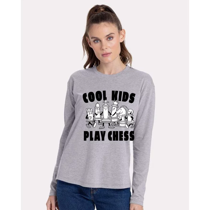 Cool Kids Play Chess Womens Cotton Relaxed Long Sleeve T-Shirt