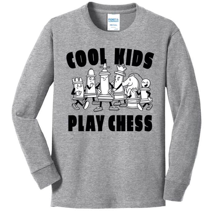 Cool Kids Play Chess Kids Long Sleeve Shirt