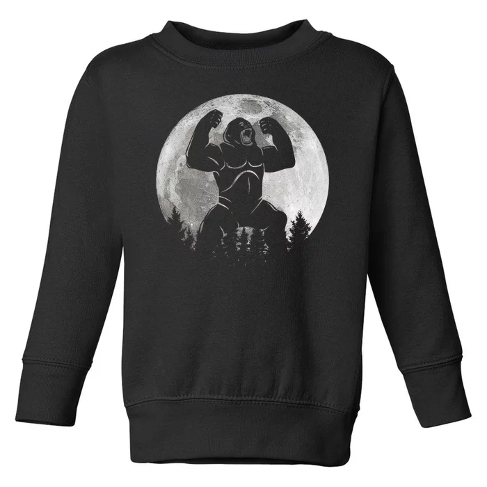 Cool King Kong Monster Full Moon Toddler Sweatshirt