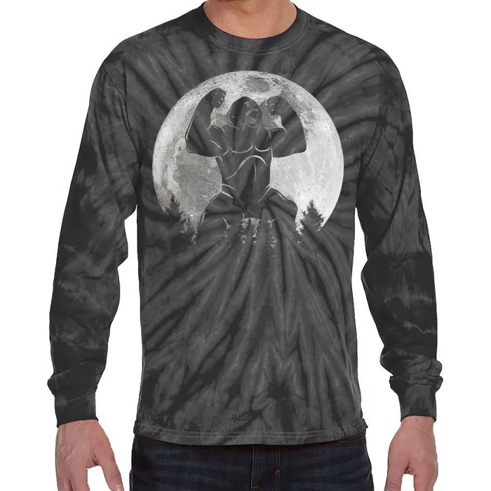 Cool King Kong Monster Full Moon Tie-Dye Long Sleeve Shirt