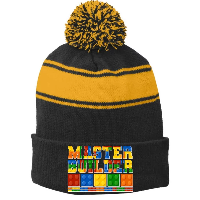 Cool Master Builder Lego Fan Stripe Pom Pom Beanie