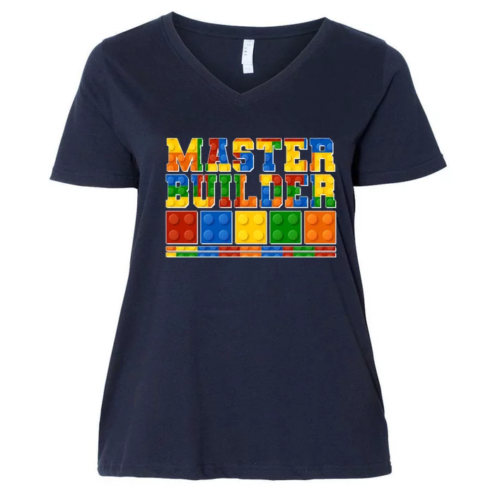 Cool Master Builder Lego Fan Women's V-Neck Plus Size T-Shirt