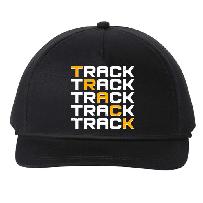 Cool Modern Track & Field Pattern Snapback Five-Panel Rope Hat