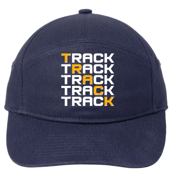 Cool Modern Track & Field Pattern 7-Panel Snapback Hat