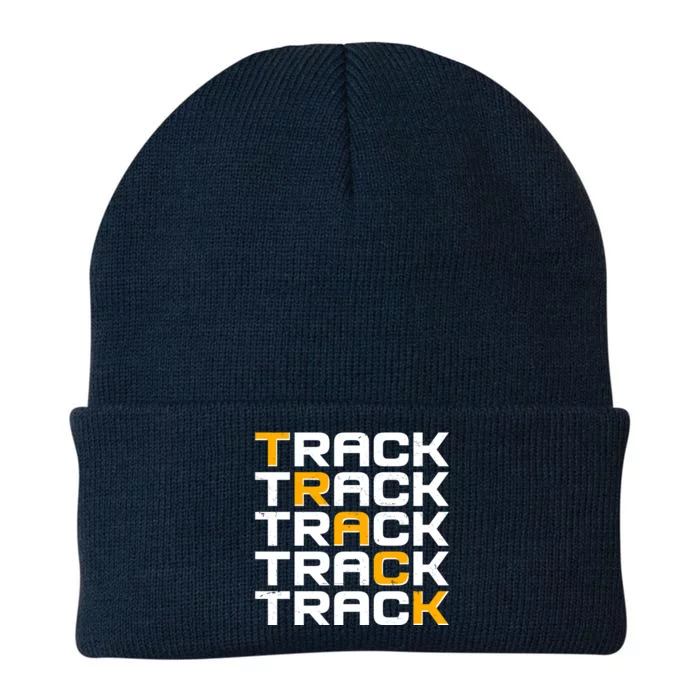 Cool Modern Track & Field Pattern Knit Cap Winter Beanie