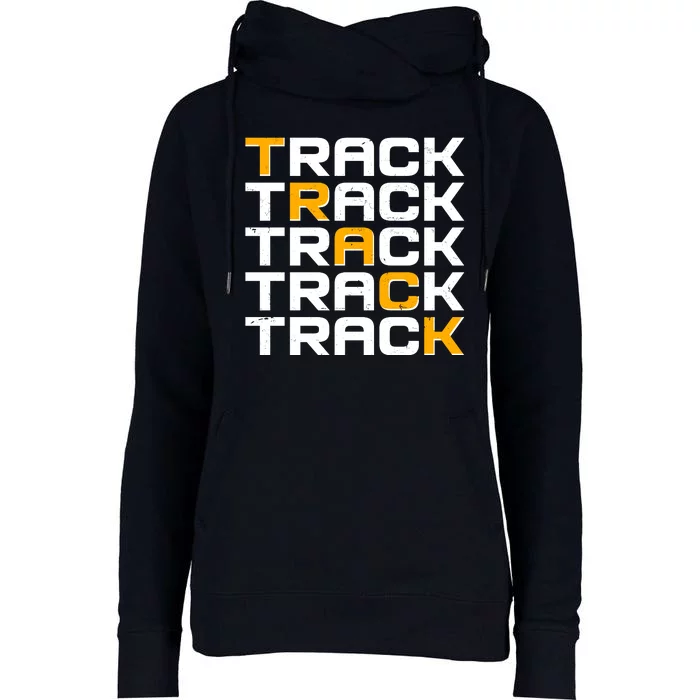 Cool Modern Track & Field Pattern Womens Funnel Neck Pullover Hood