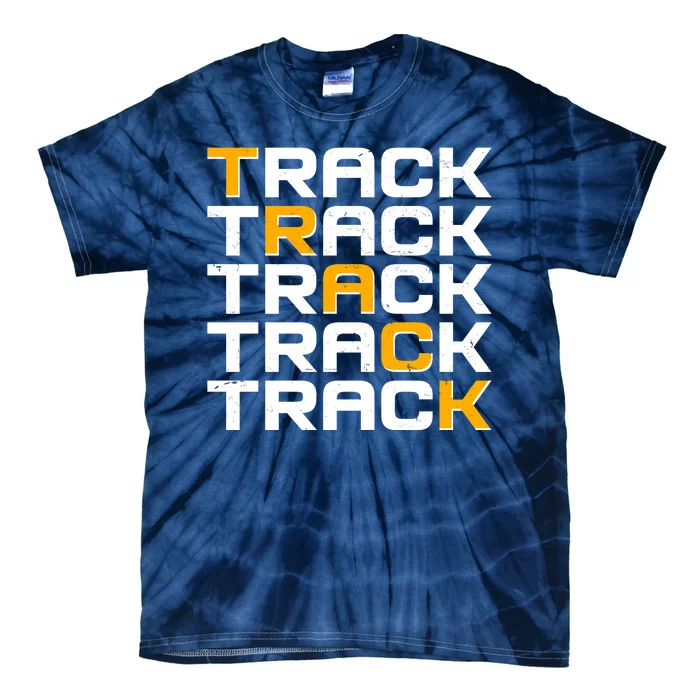 Cool Modern Track & Field Pattern Tie-Dye T-Shirt