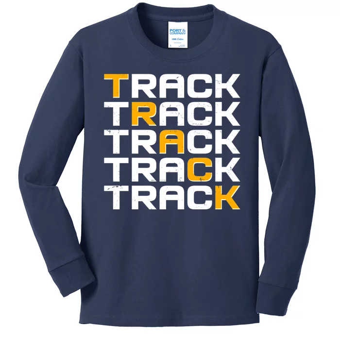 Cool Modern Track & Field Pattern Kids Long Sleeve Shirt