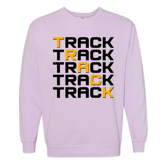 Cool Modern Track & Field Pattern Garment-Dyed Sweatshirt